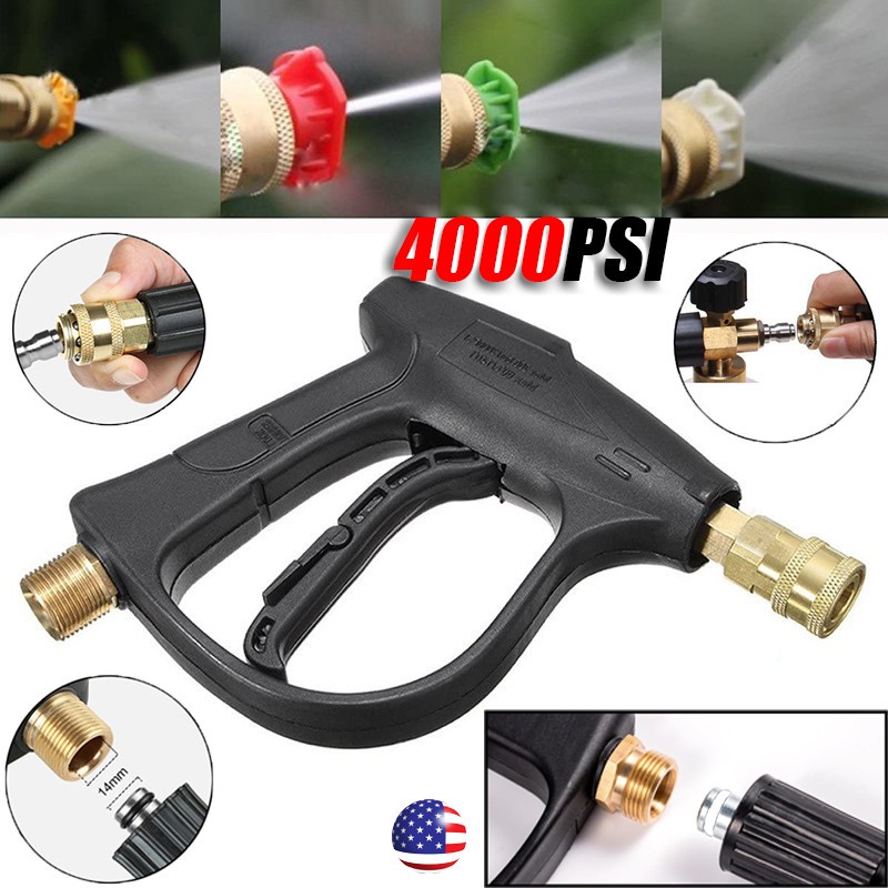 4000PSI High Pressure Car Power Washer Gun Spray Wand Short US