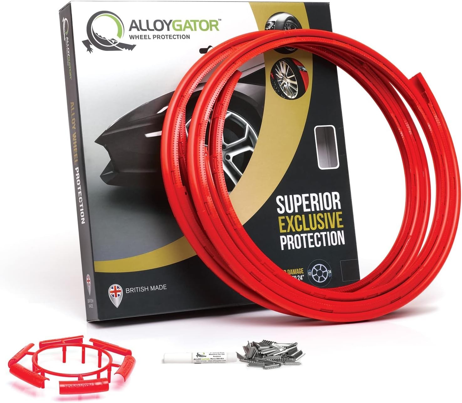 Red Rim Protector for Car Wheels Fits 12-24″ Wheel Diameter – Pack of 4 Allo…