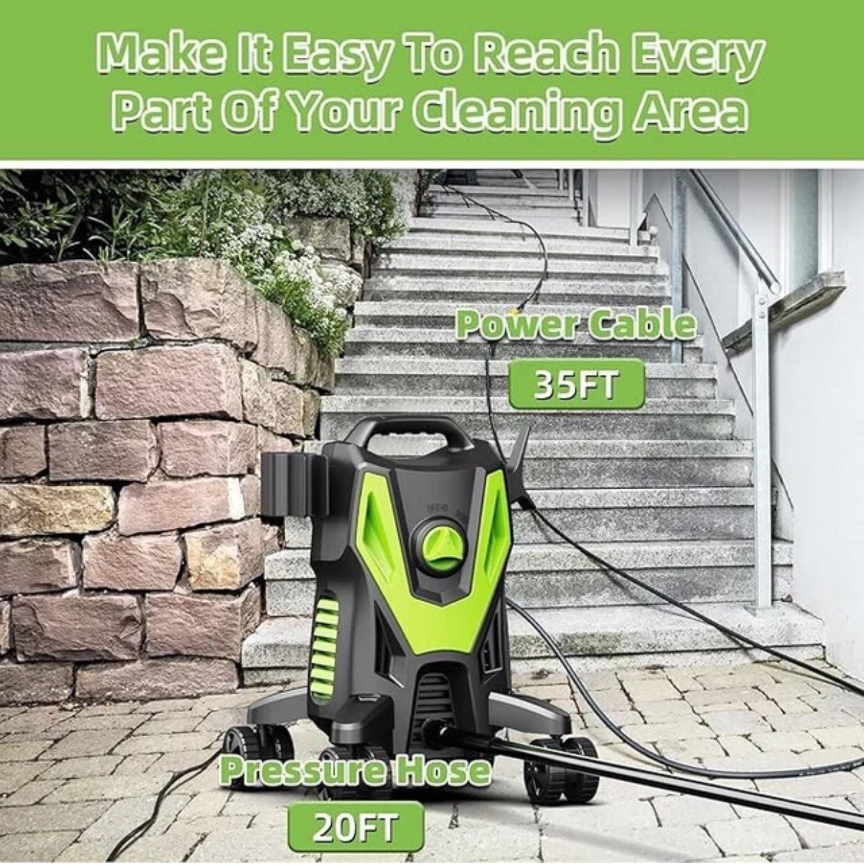 Electric Pressure Washer 4500 PSI 3.0 GPM High Power w/Anti-Tipping Design NEW