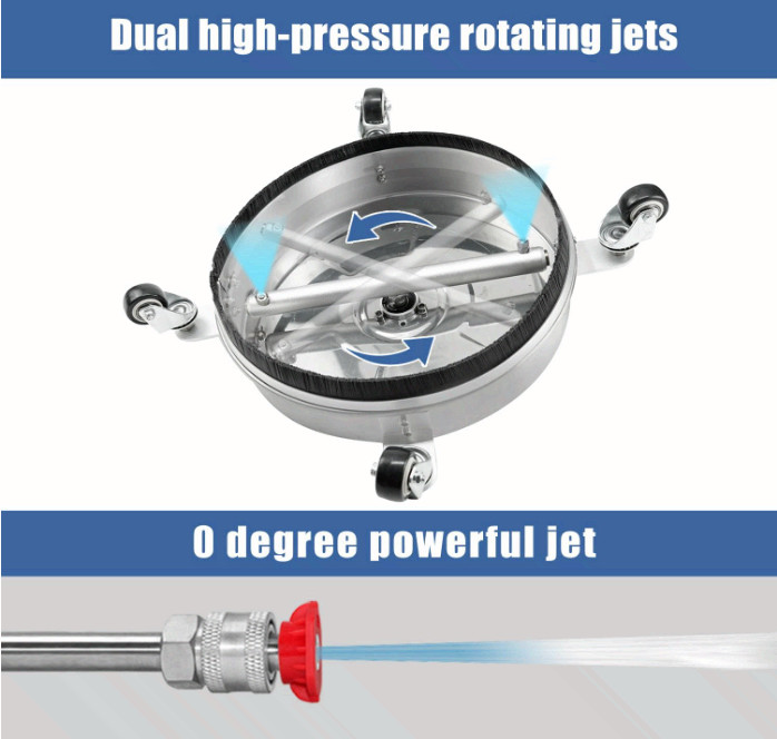 JANZ 14″ Pressure Washer Surface Cleaner 4000 PSI w/ Wheels
