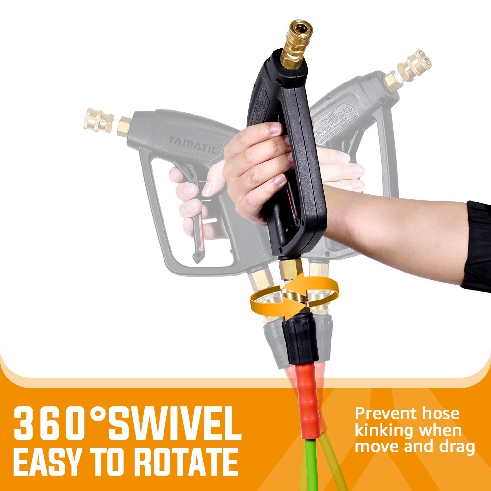 YAMATIC Pressure Washer Gun & Flexible Power Washer Hose 3/8″ Quick Connect