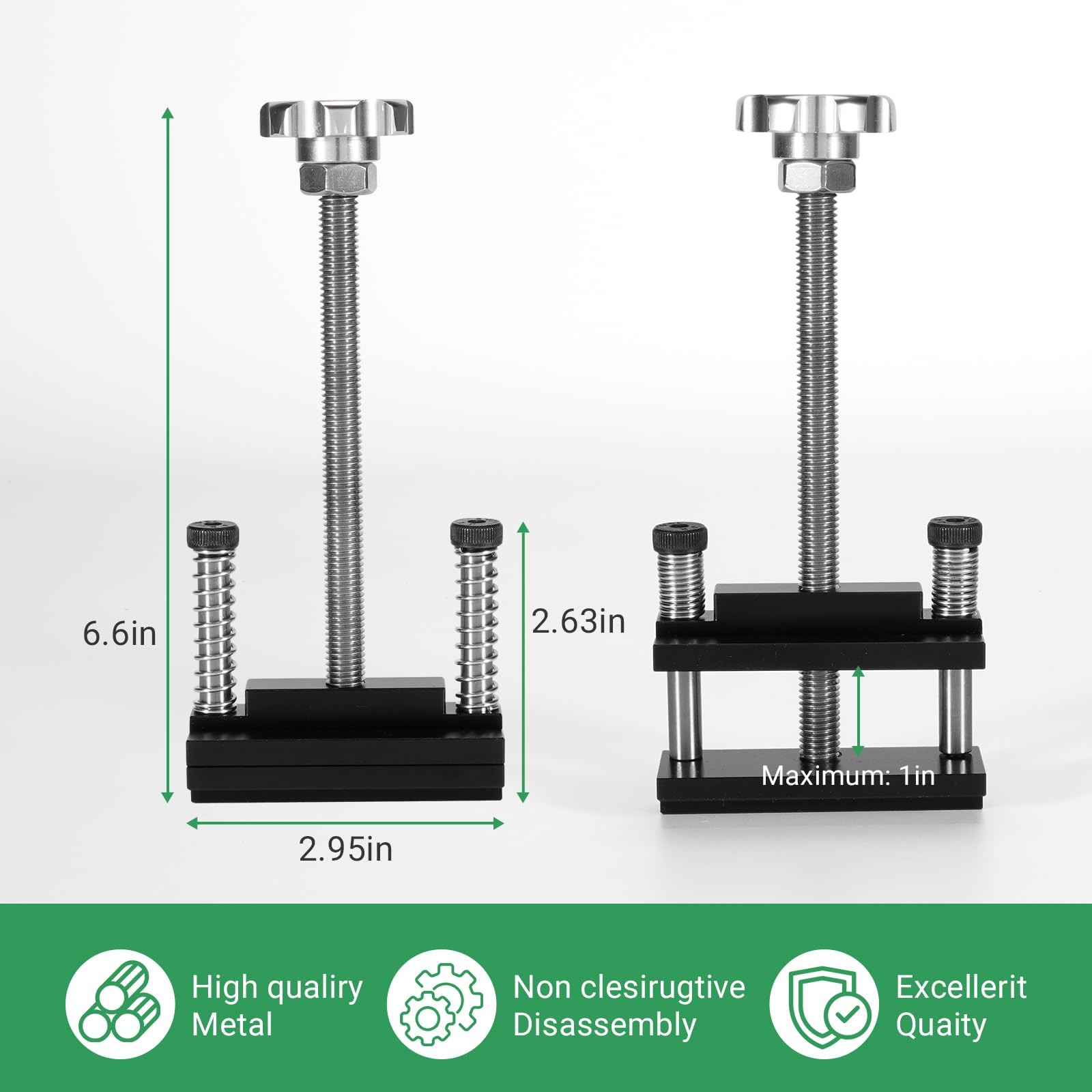 Rendrox 2PCS Window Jamb Stretcher Tool Set with 6061 Aluminum Silver & Black