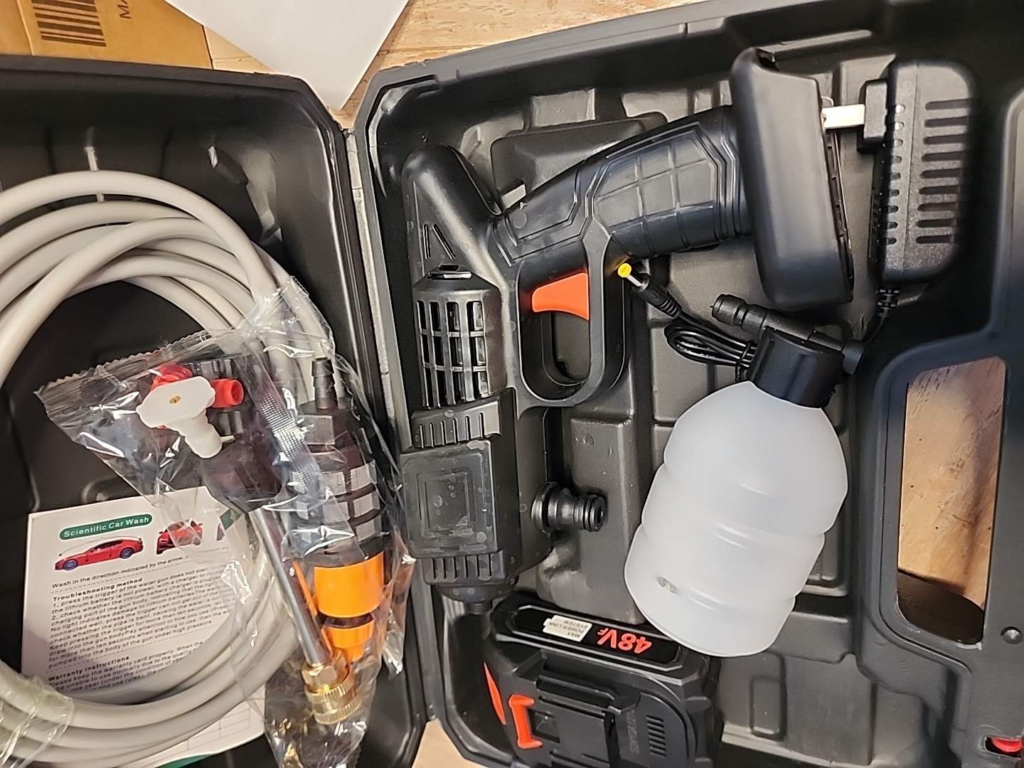 Electric Cordless High Pressure Washer Portable Power Cleaner Kit With 2 Nozzle