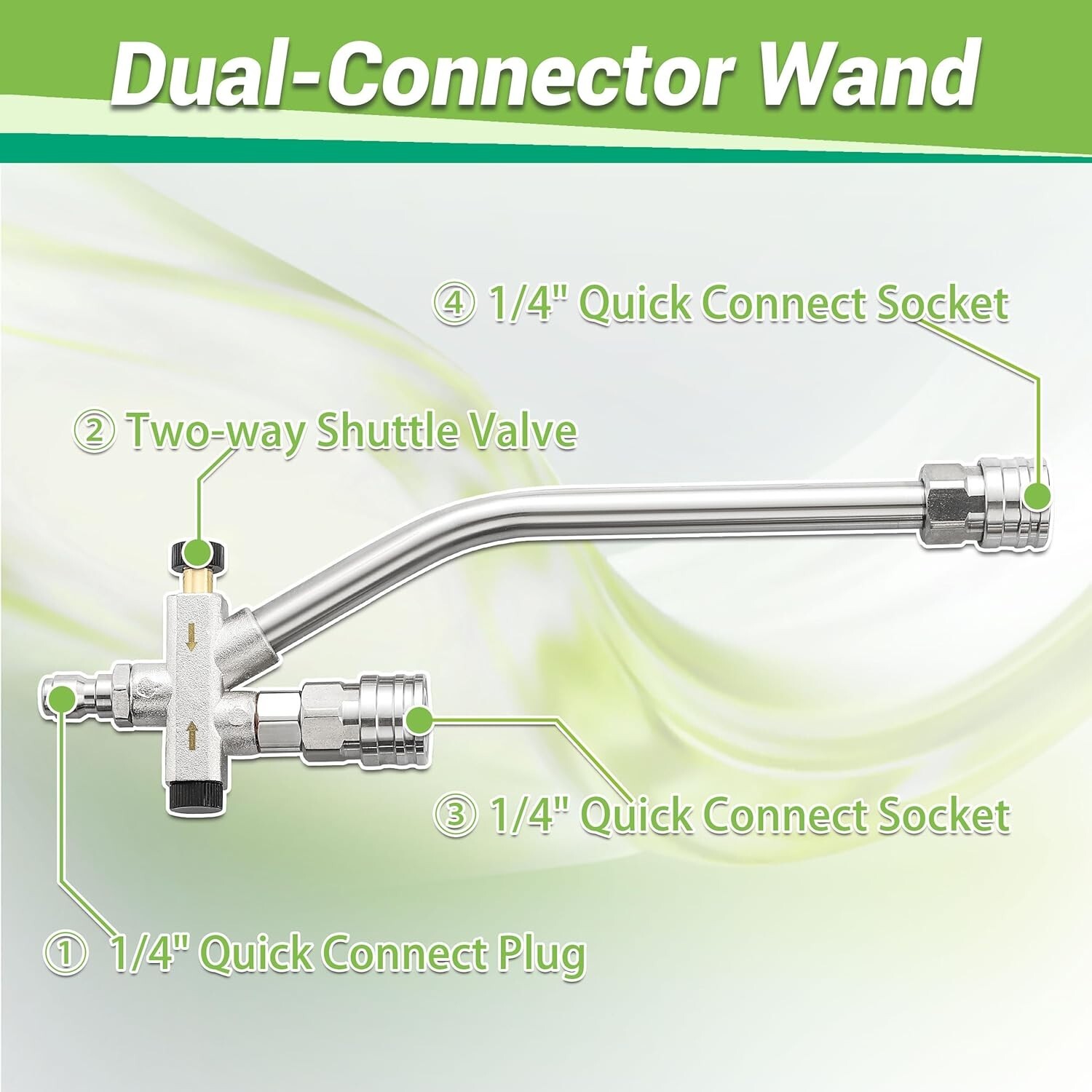 Efficient Dual-Lance Pressure Washer Wand: Switch Between Foam & Water Easily