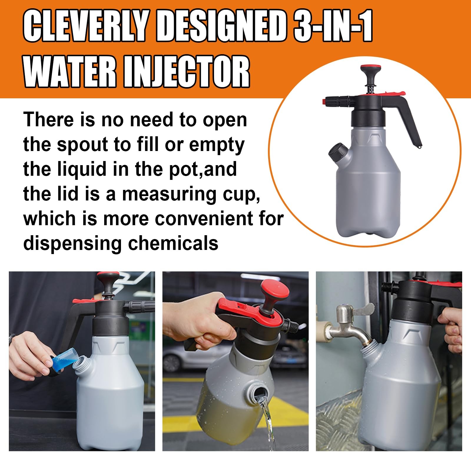 2L Car Wash Pump Foam Sprayer, 0.5 Gallon Pressure Atomizer Water Soap Spray …