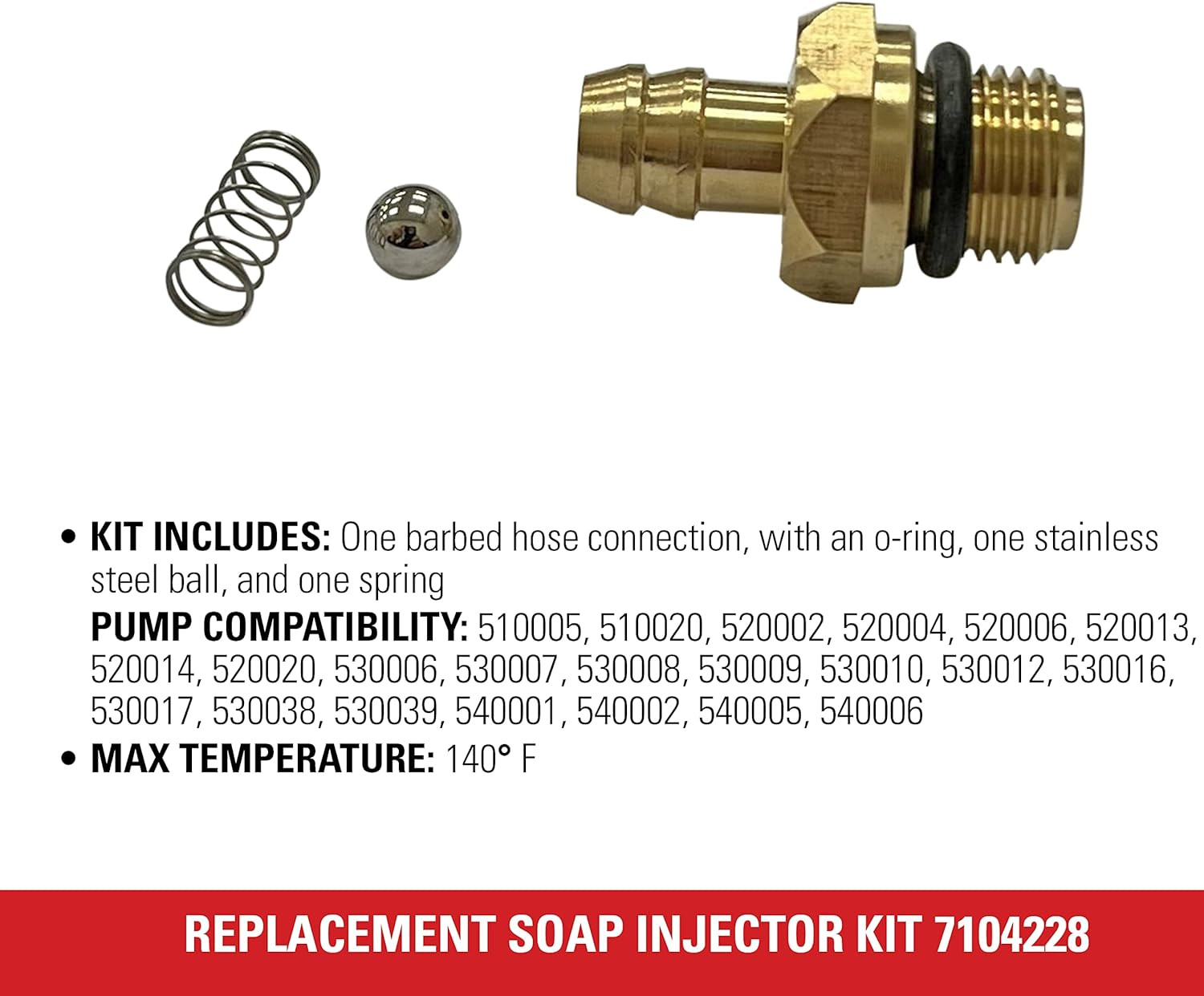Simpson Cleaning Replacement Soap Injector Kit for Pressure Washer Pumps, Gold