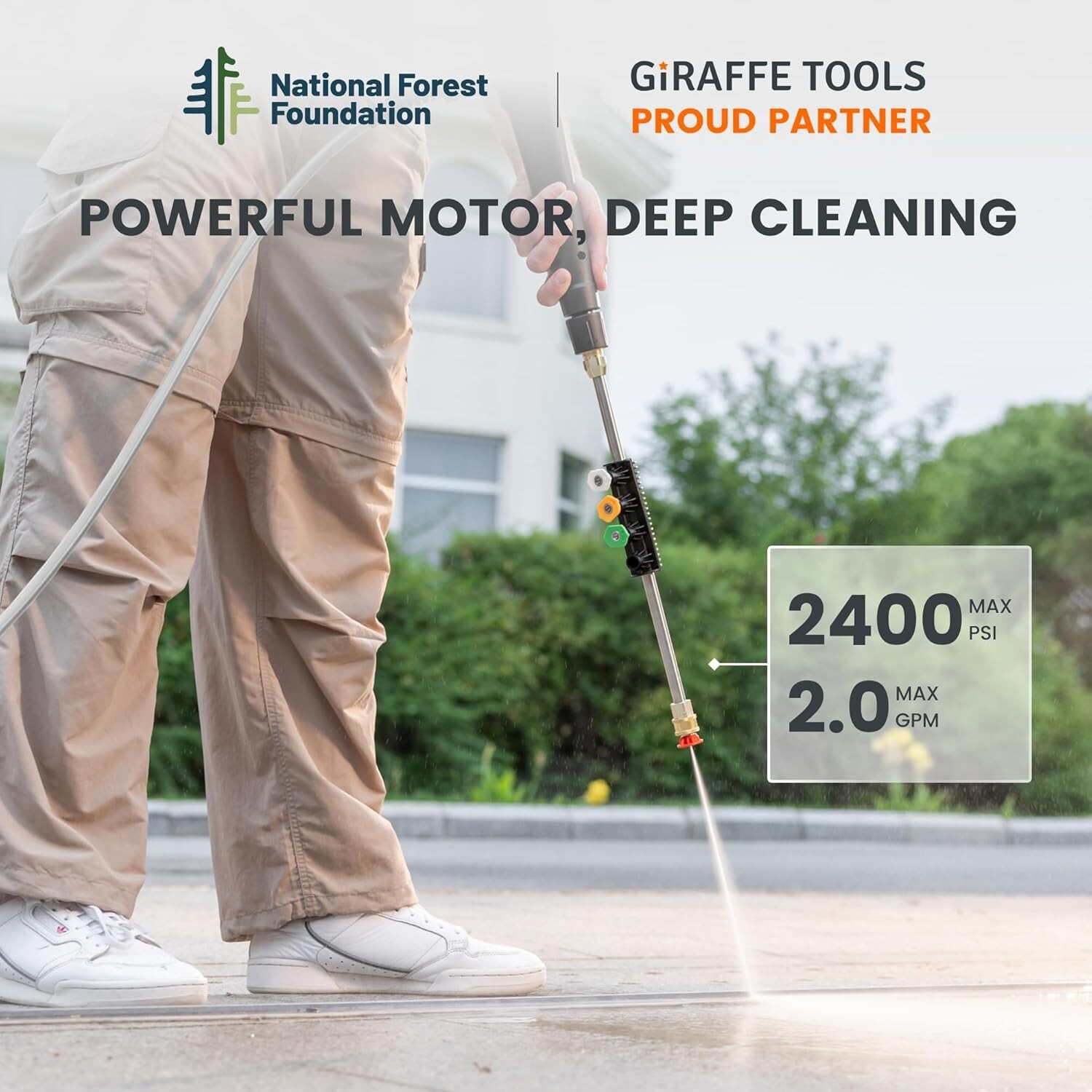 Giraffe Tools Electric Pressure Washer 2200 PSI Power Washer Hose Reel 65 Feet