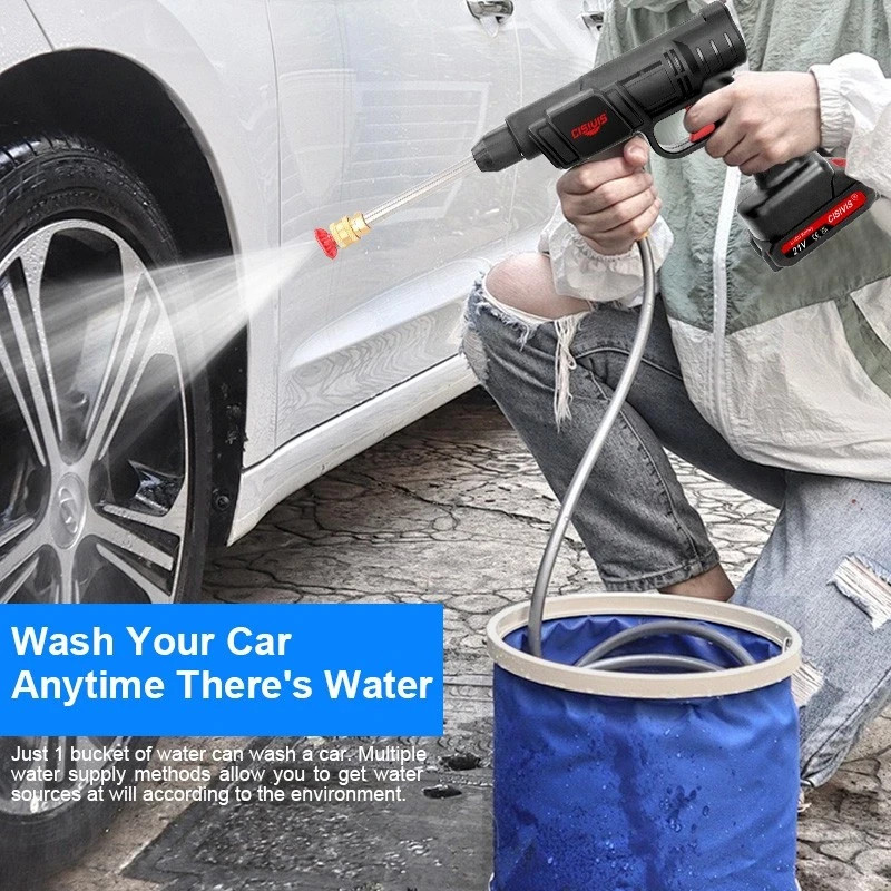 Cordless High Pressure Car Washing Gun Pressure Washer Gun with 2 Battery