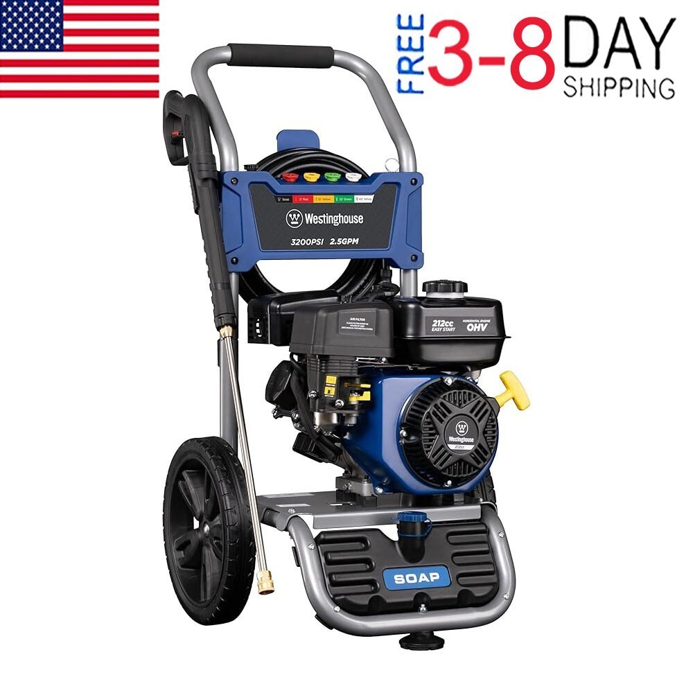 Gas Pressure Washer 3200 PSI & 2.5 Max GPM Onboard Soap Tank Fences/Driveways