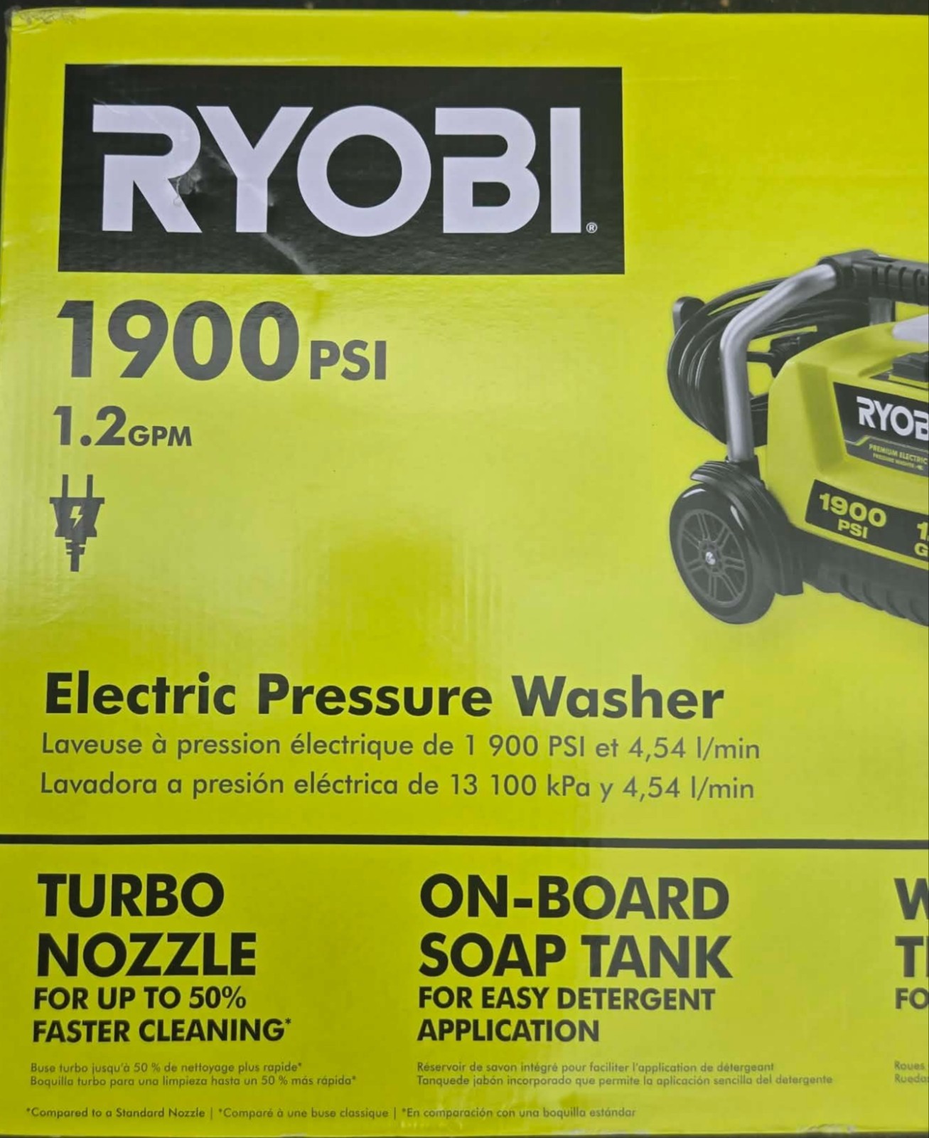 RYOBI RY1419MT 1900 PSI 1.2 GPM Electric Pressure Washer NEW
