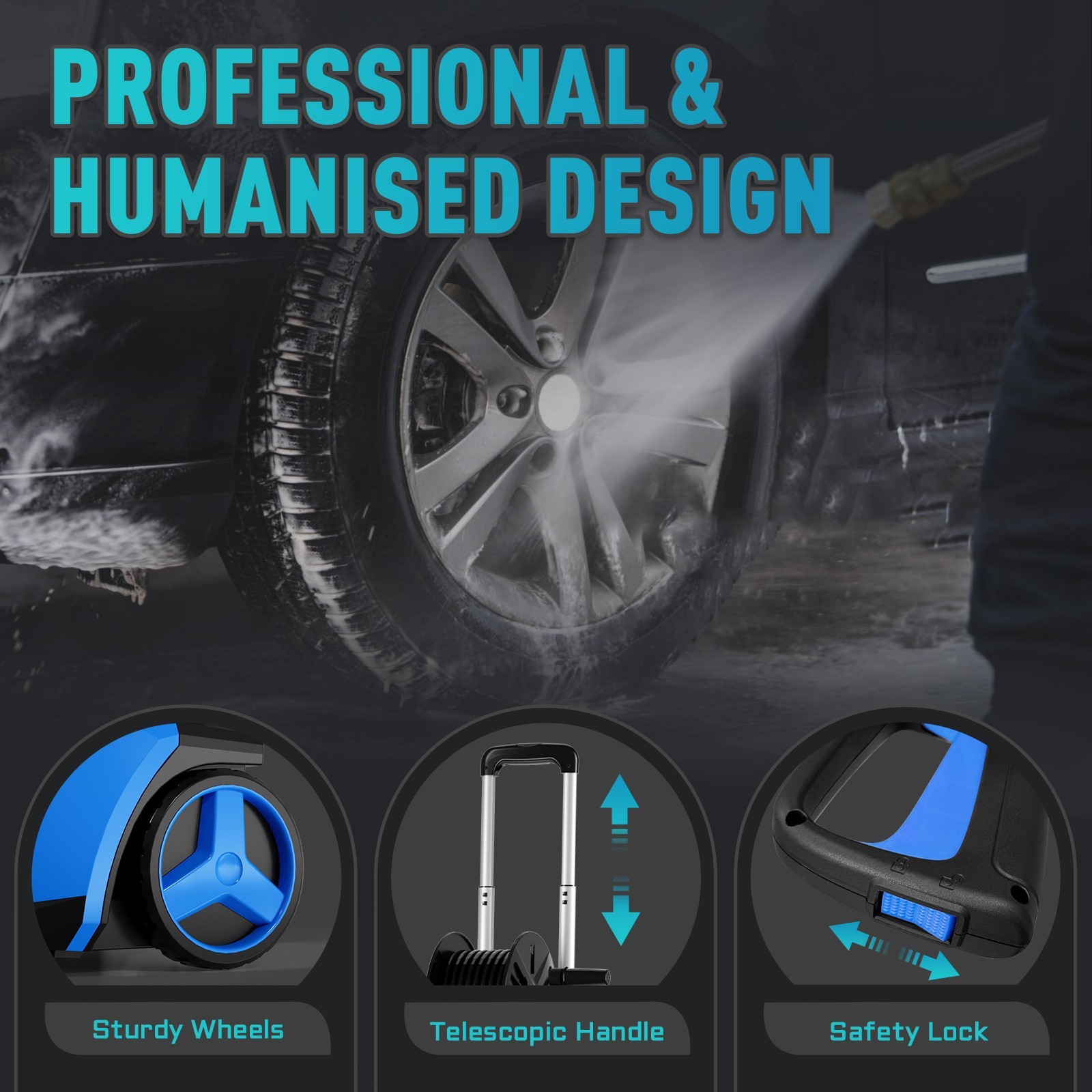 Electric Pressure Washer 5200PSI 3.2GPM, 15 Level Adjustable Touch Screen