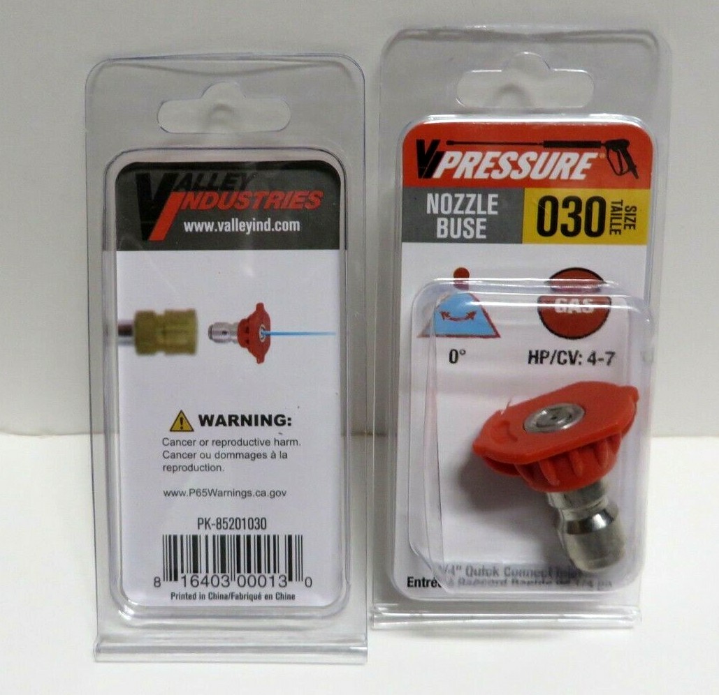 Valley Industries 1/4″ Quick Connect Spray Tip Nozzle 0 Degree Sz 030 (2 pack)