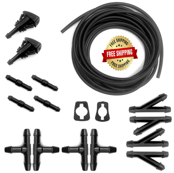 Kit de Manguera Para Lavaparabrisas Manguera de 5 M 12 Conectores 2 Boquillas