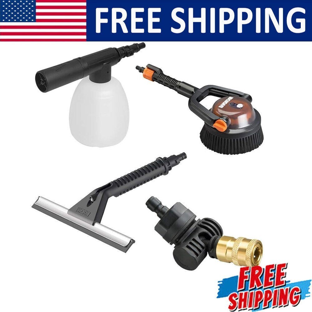 Deluxe Cleaning Accessory Kit W/ Powered Rotary Brush Patios Windows Outdoor New