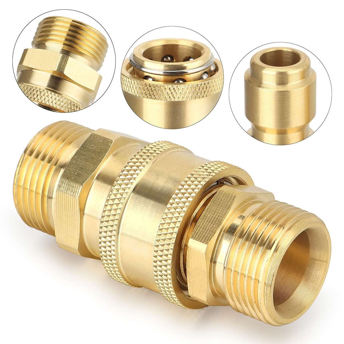 3/8″ M22 Brass Pressure Washer Quick Release Connect Fitting Coupling Adapter US