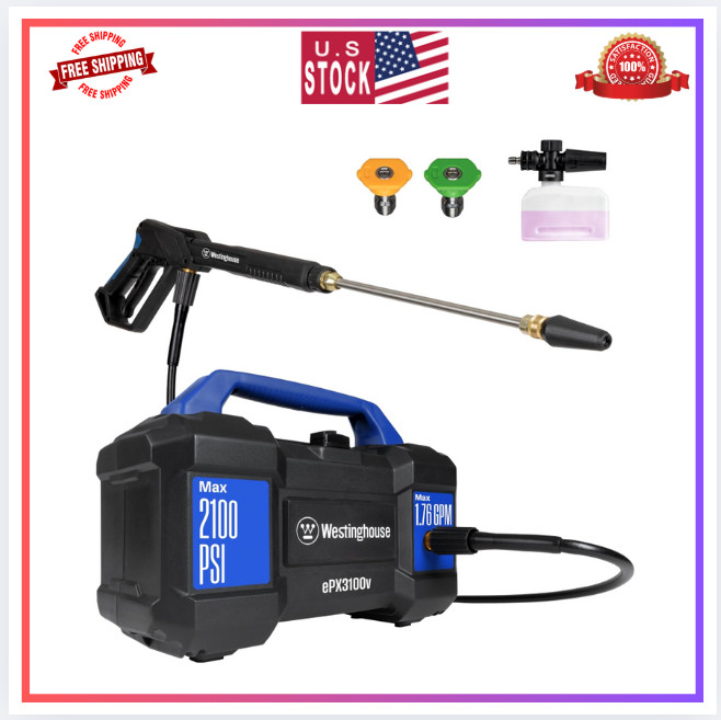 Westinghouse ePX3100v Electric Pressure Washer, 2100 PSI, Foam Cannon, 4-Nozzle