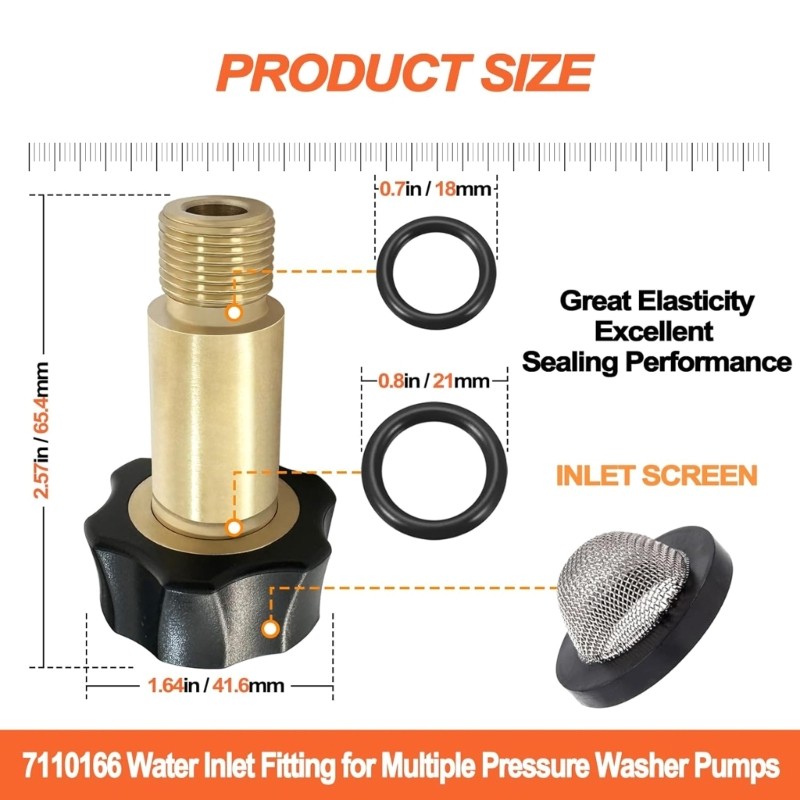 2Pcs 7110166 Water Inlet Fitting Water Inlet Joint for Pressure Washer Pumps