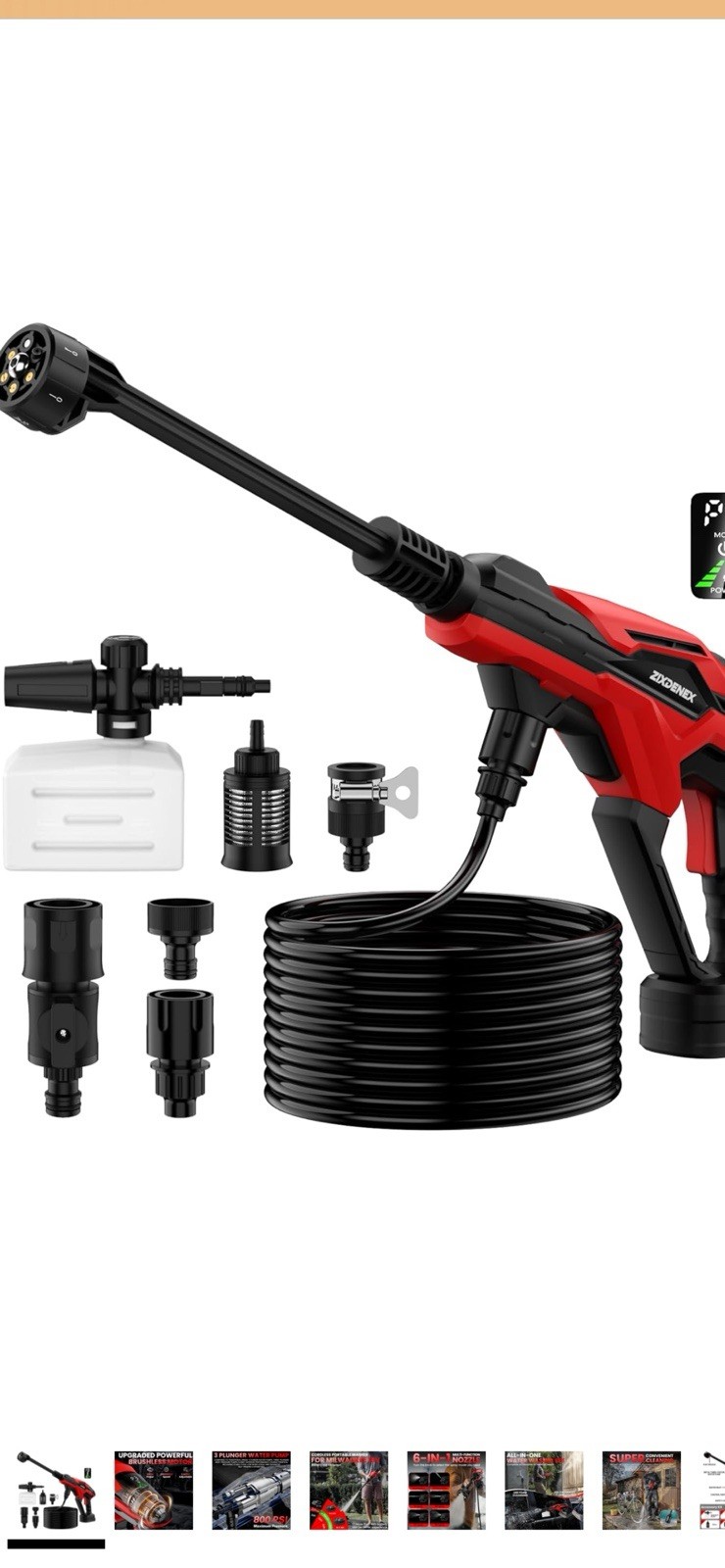 Cordless Portable Cleaning Tool for Milwaukee 18V Battery, 800 PSI Handheld Clea