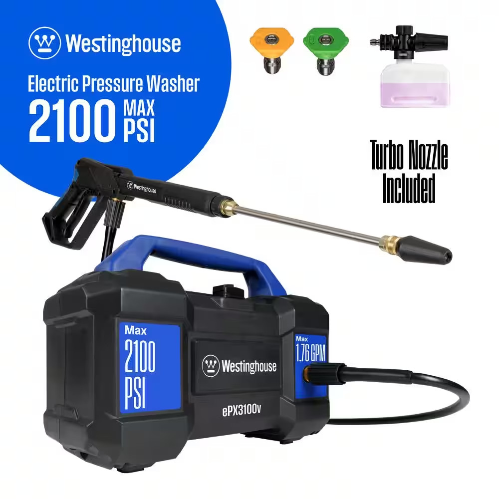 2100 PSI 1.76 GPM 13 Amp Cold Water Electric Powered Handheld Electric Powered P