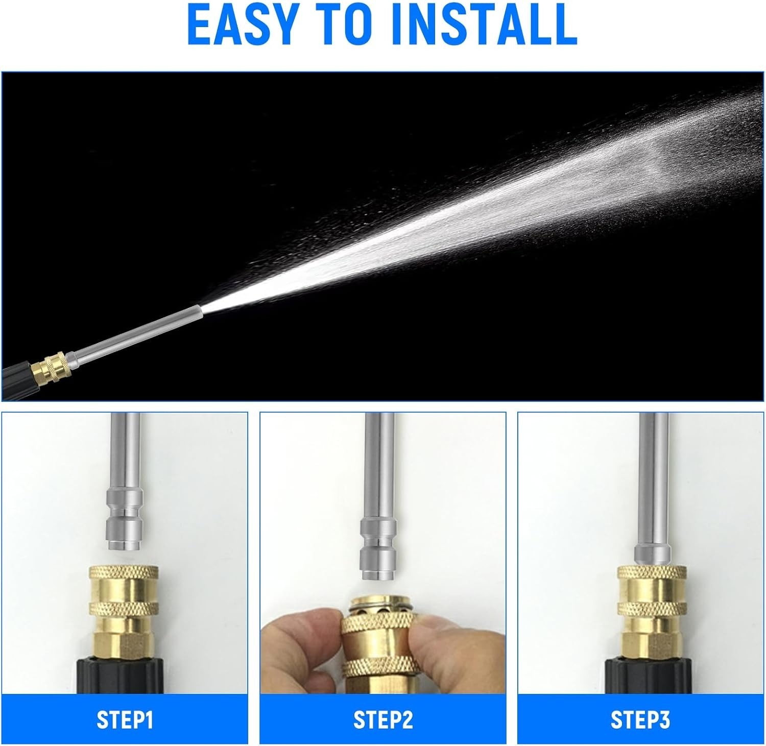 Pressure Washer Ladder Saver Long Range Chemical Nozzle Multi-Use Tip Fit for…
