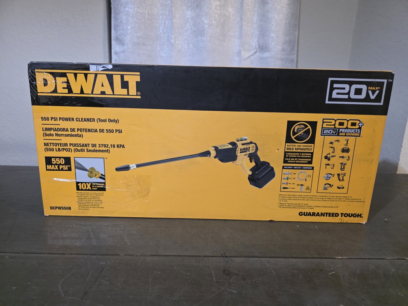 DEWALT 20V MAX 550 PSI Cold Water Power Cleaner (TOOL ONLY) DCPW550B