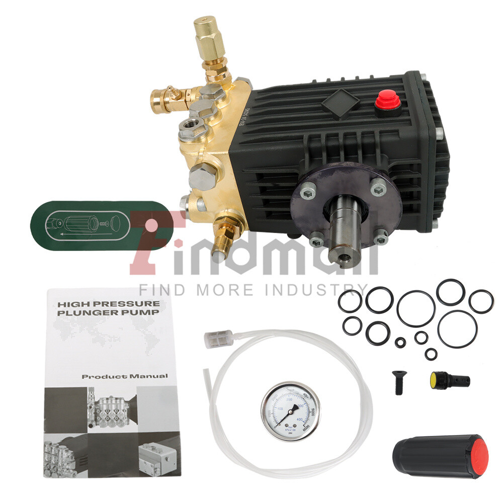 Pressure Power Washer Pump 24mm Solid Shaft 3600 PSI 4.9GPM Belt Drive