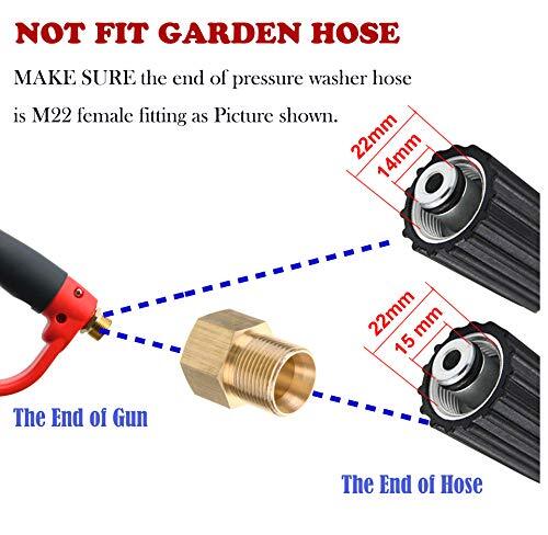 Deluxe Pressure Washer Gun With Replacement Wand Extension 5 Nozzle Tips M22 Fit