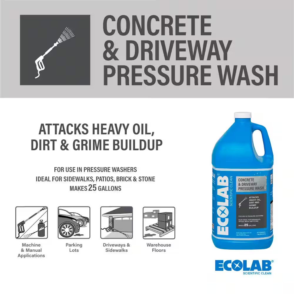 1 Gal. Outdoor Concrete and Driveway Pressure Wash Construction Grade Concentrat