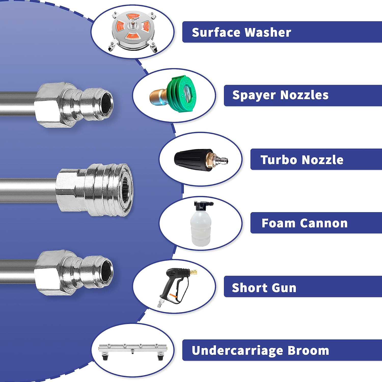 120 Inch(10Ft) Pressure Washer Extension Wand, Stainless Steel Pressure Washer W