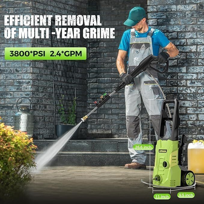 Electric High Pressure Washer – GUIFIN Portable Power Washer with Upgraded Soap