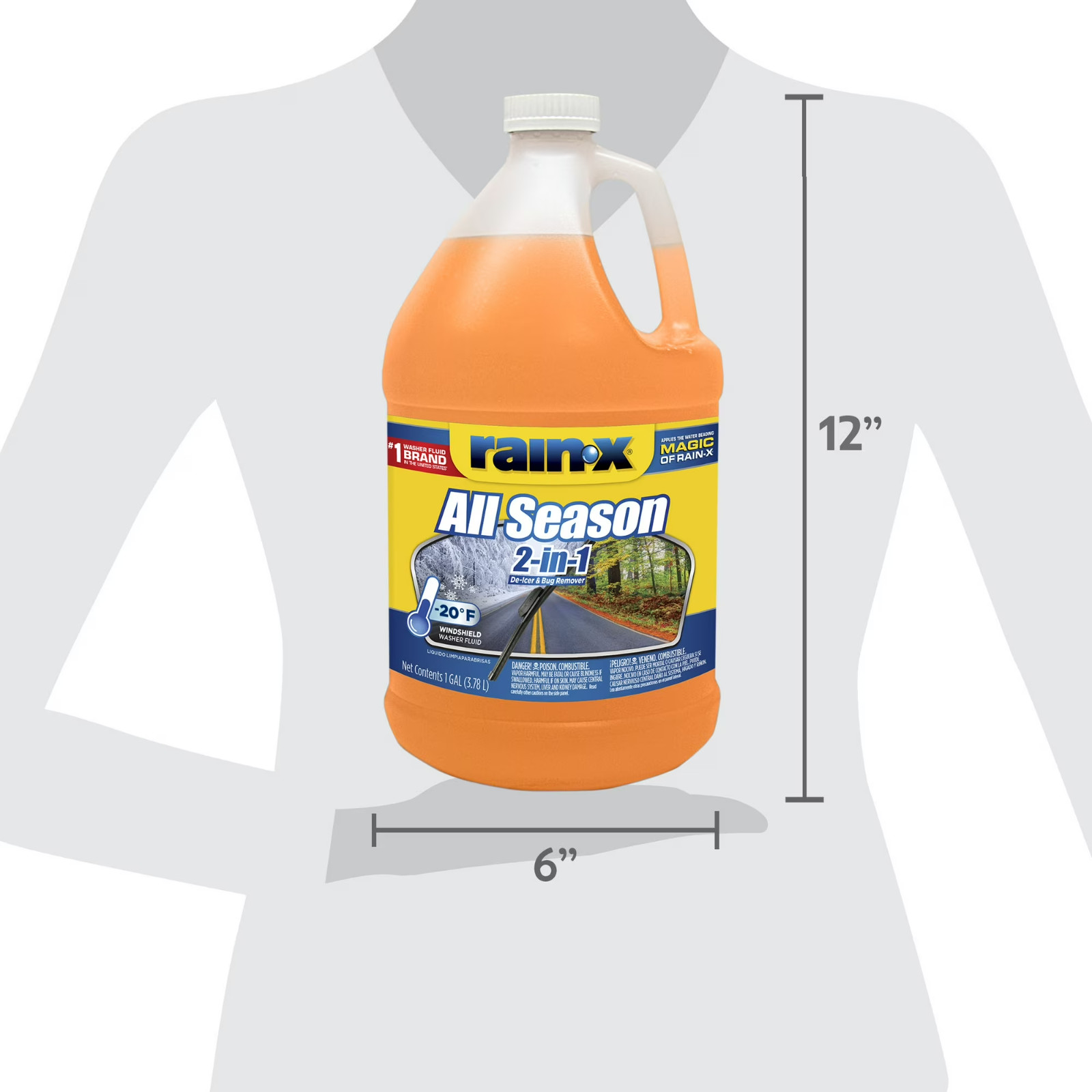 (2 pack) Rain-X -20F 2-In-1 All-Season Washer Fluid