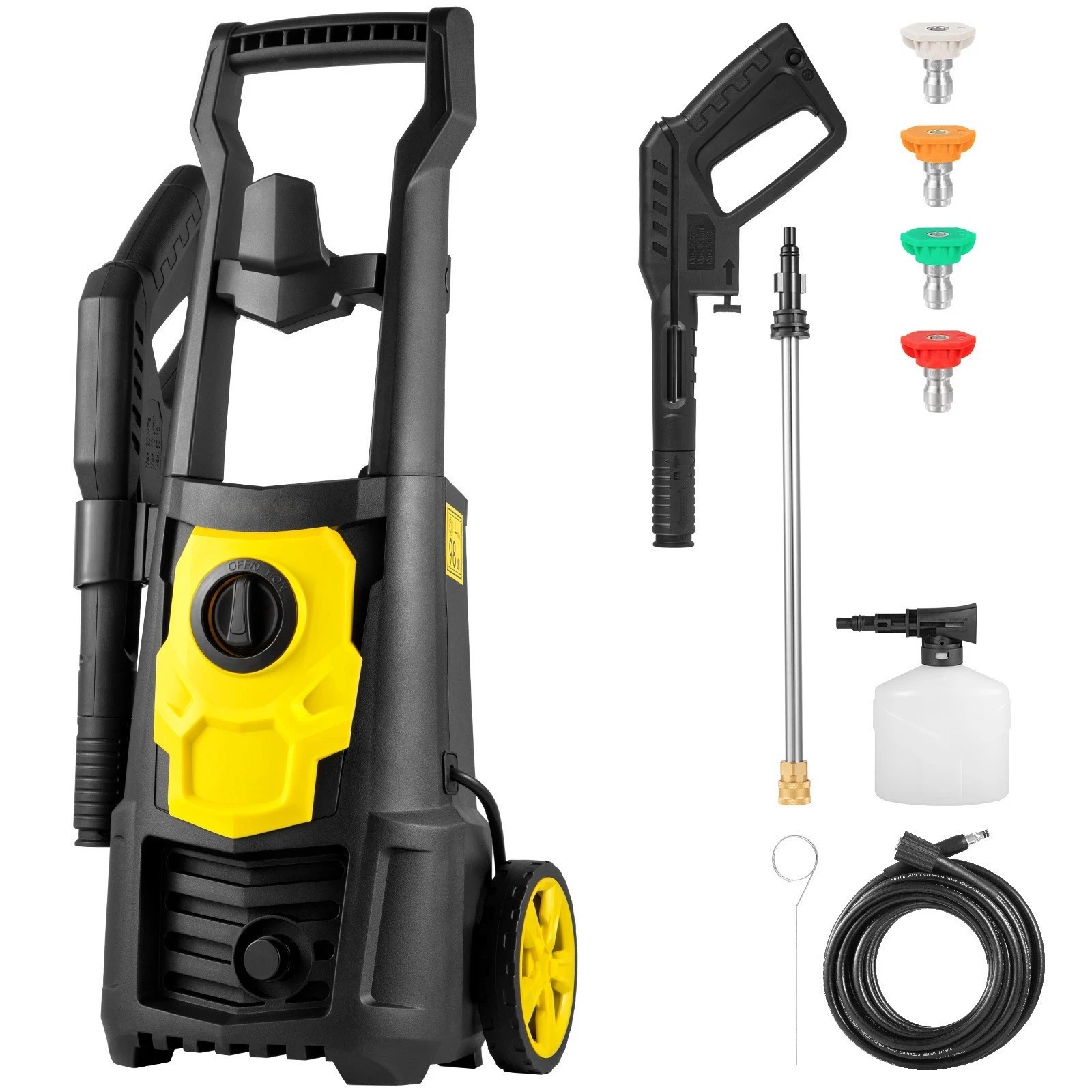 Electric Pressure Washer 2000PSI 1.65GPM Portable for Patio Home Cleaning