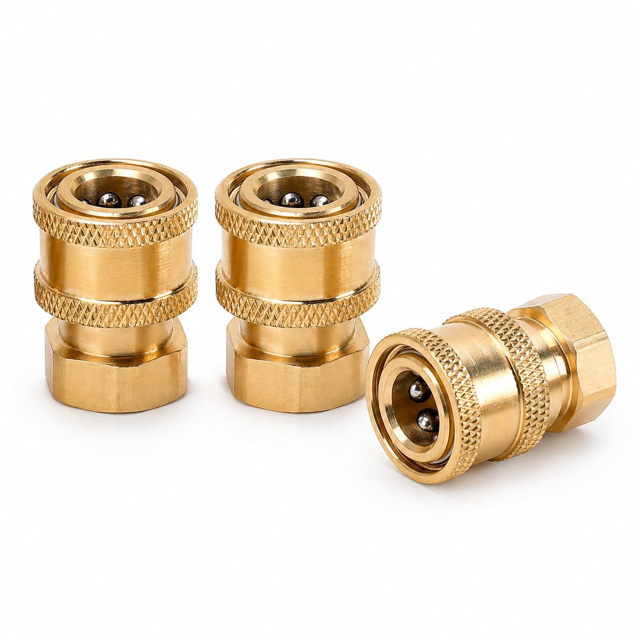 3 PCS Pressure Washer Fittings Brass 1/4 Inch Quick Connect Female NPT