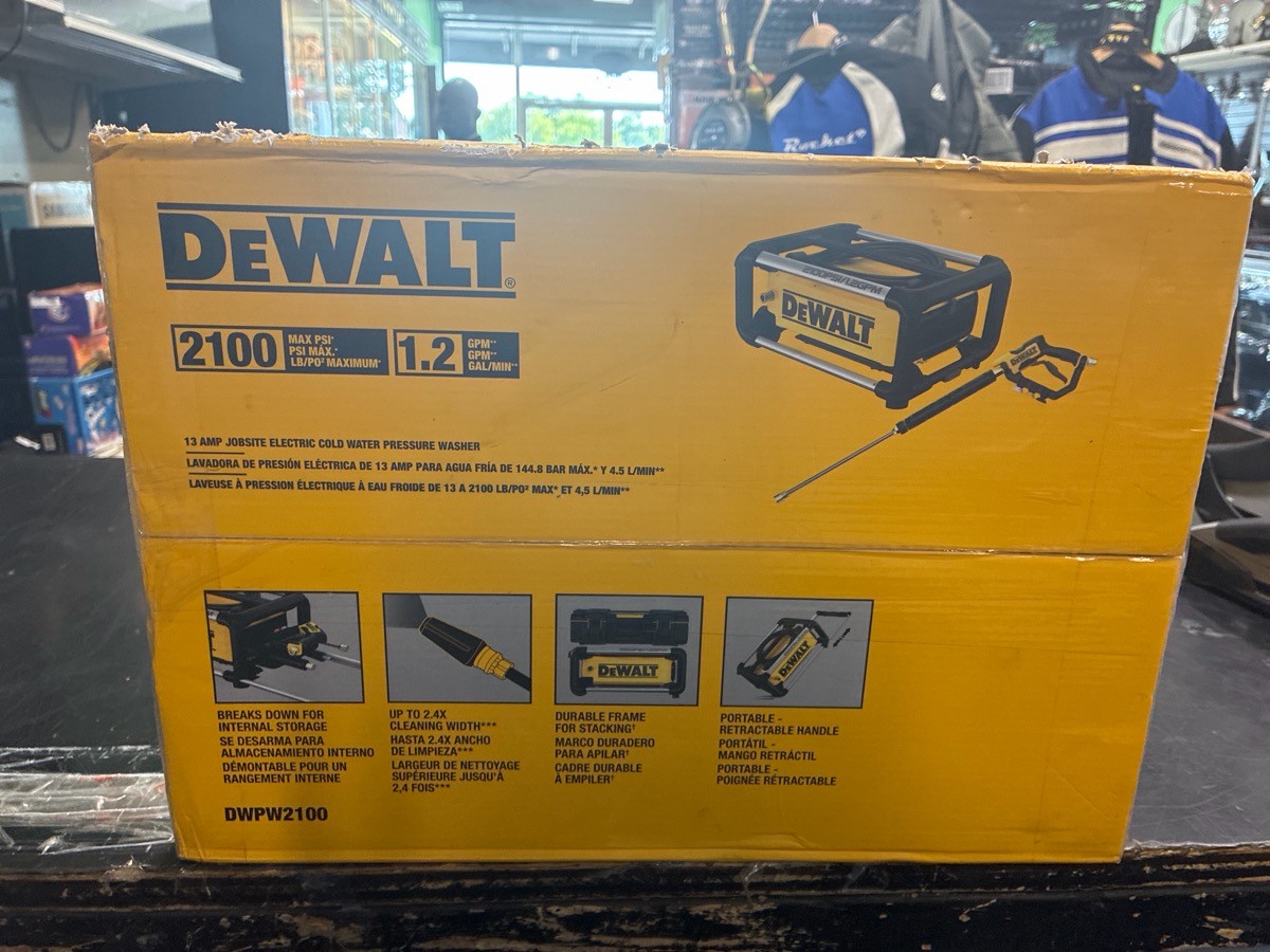 Dewalt DWPW2100 13 Amp Jobsite Pressure Washer 2100 PSI 1.2 GPM OB (HPB030138)