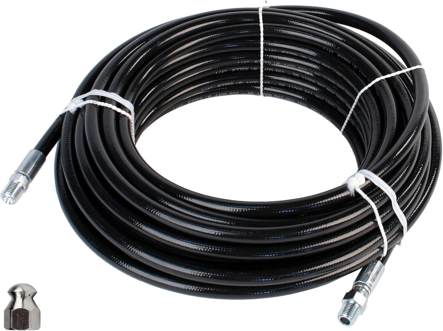 High-Performance 100′ Sewer Jetter Kit with 5.5 Orifice Nozzle – 4000 PSI