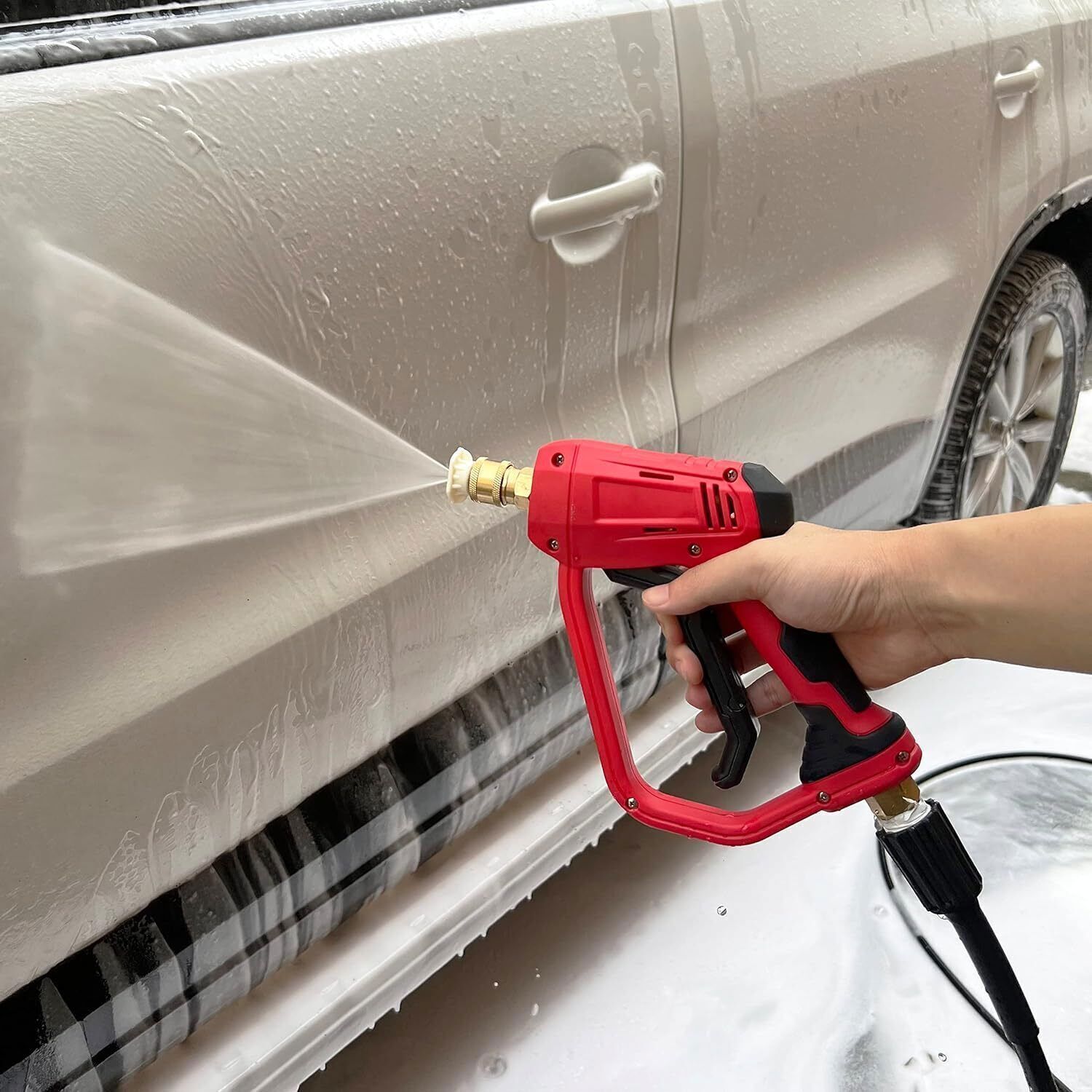 4000PSI High Pressure Car Power Washer Spray Gun Wand Lance Nozzle Tips Hose Kit