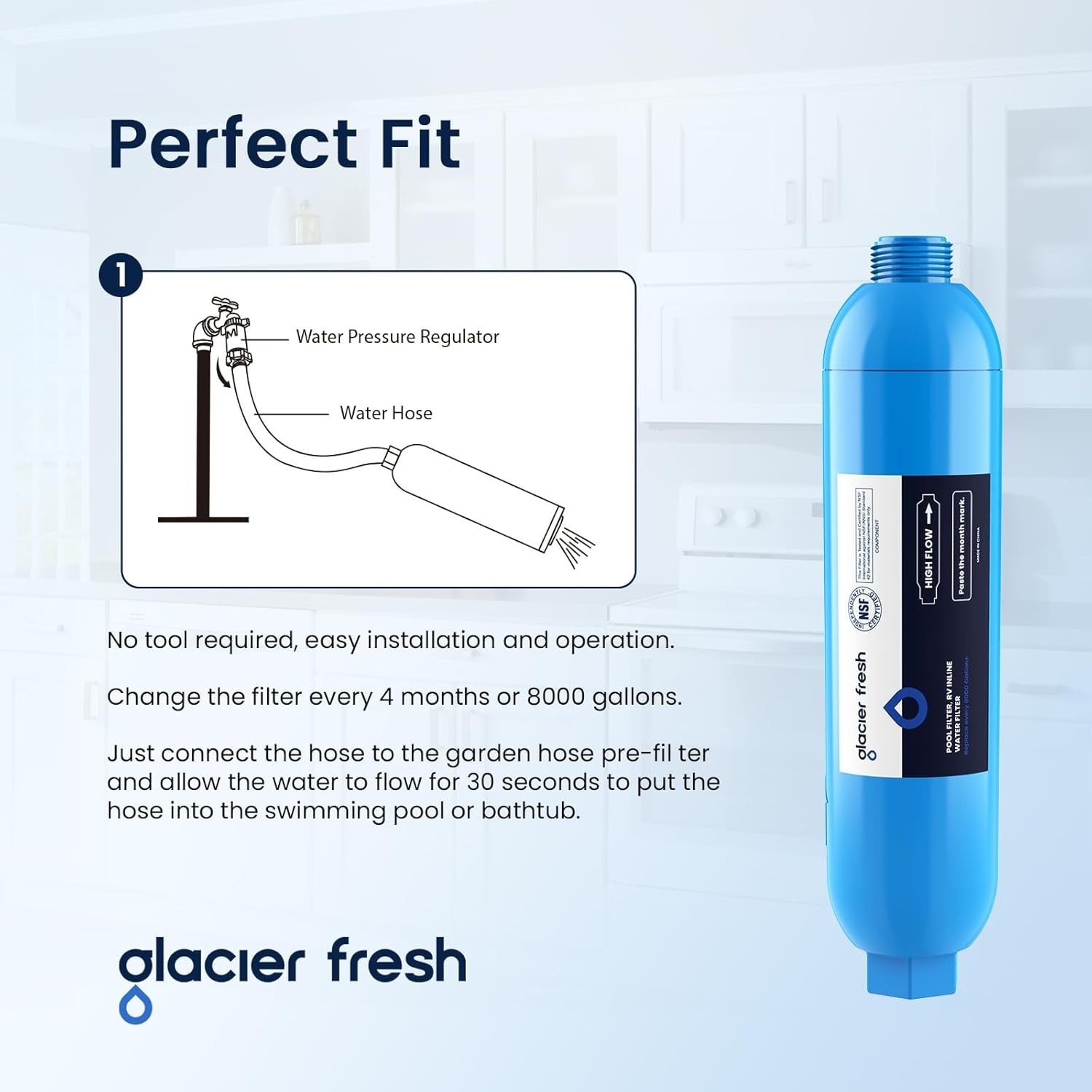 RV Water Filter for Pools & Hot Tubs – Removes Chlorine & Odors, 3 Count
