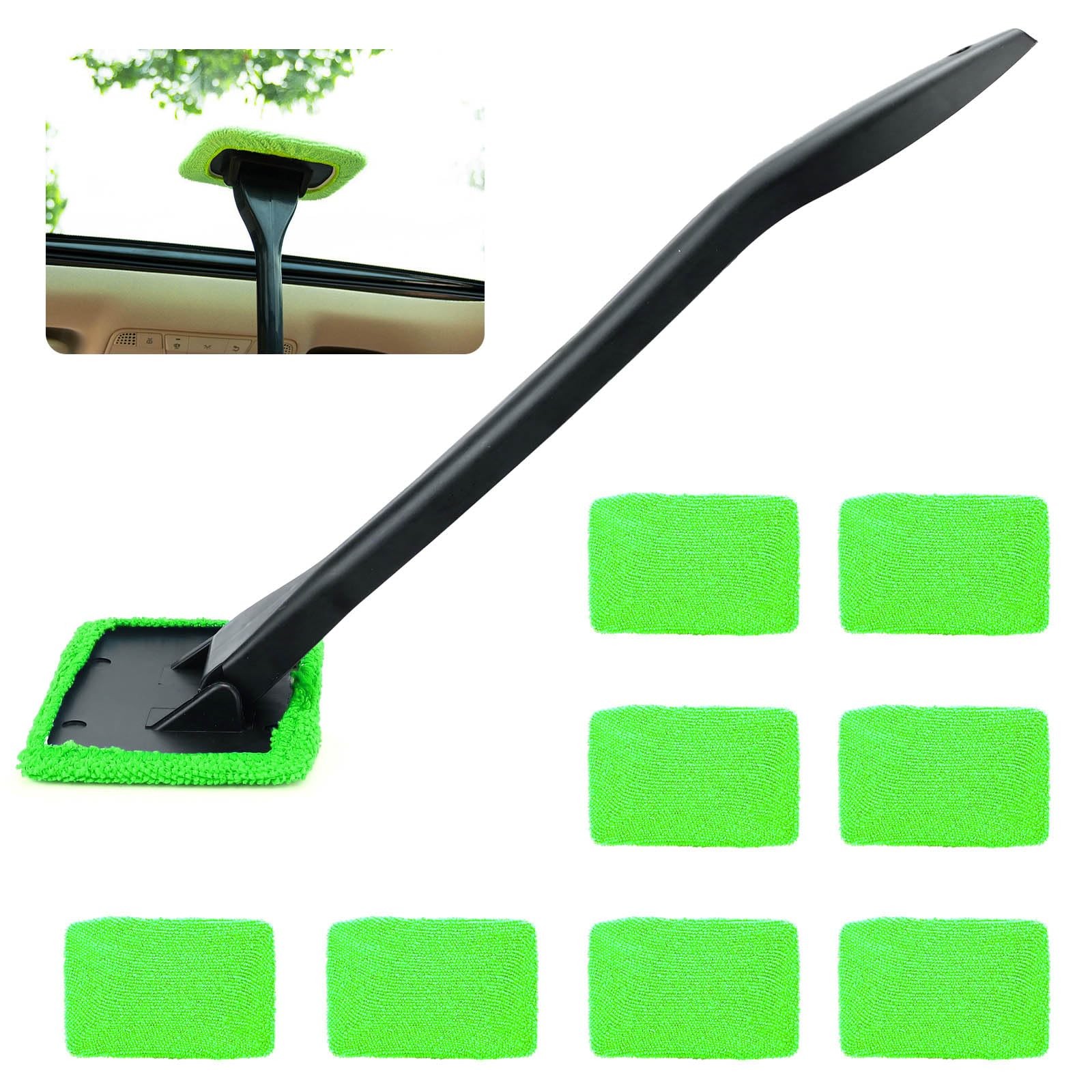 Bagentry Rectangle Windshield Cleaner Tool Kit, 4.9″ x 3.4″ x 15.7″, Green