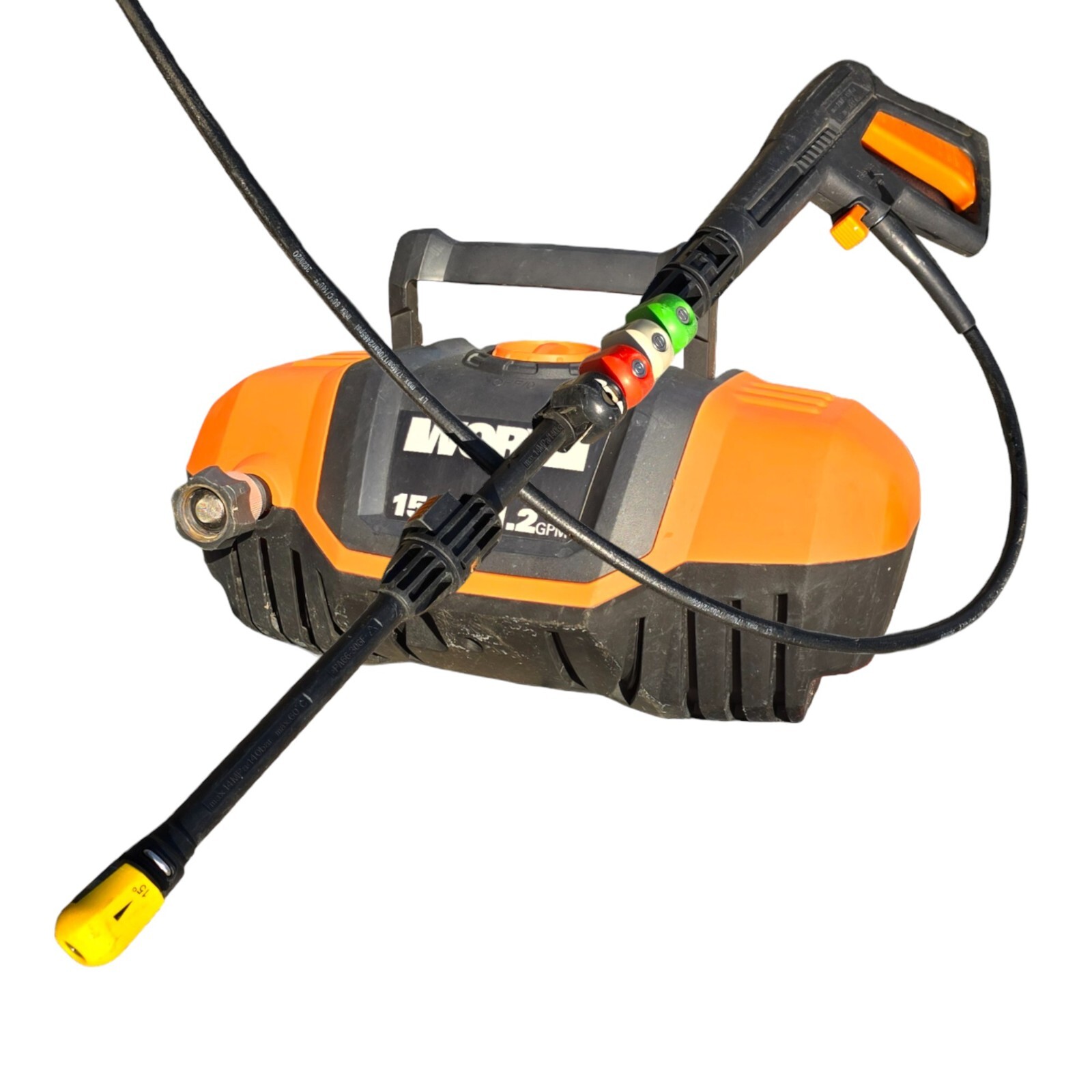 WORX WG601 1500 PSI 1.2 GPM Electric Pressure Washer 13A, with Multiple Nozzles