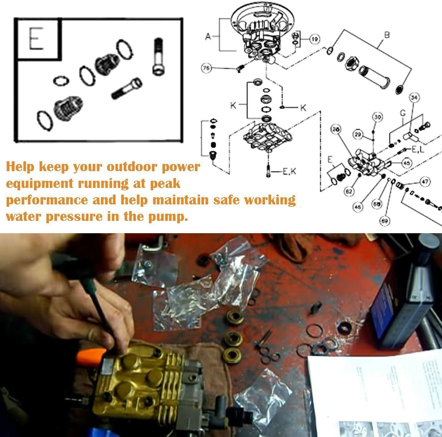 190591GS Pressure Washer Pump Valve Check Kit for Briggs & Stratton & Troy-Bilt