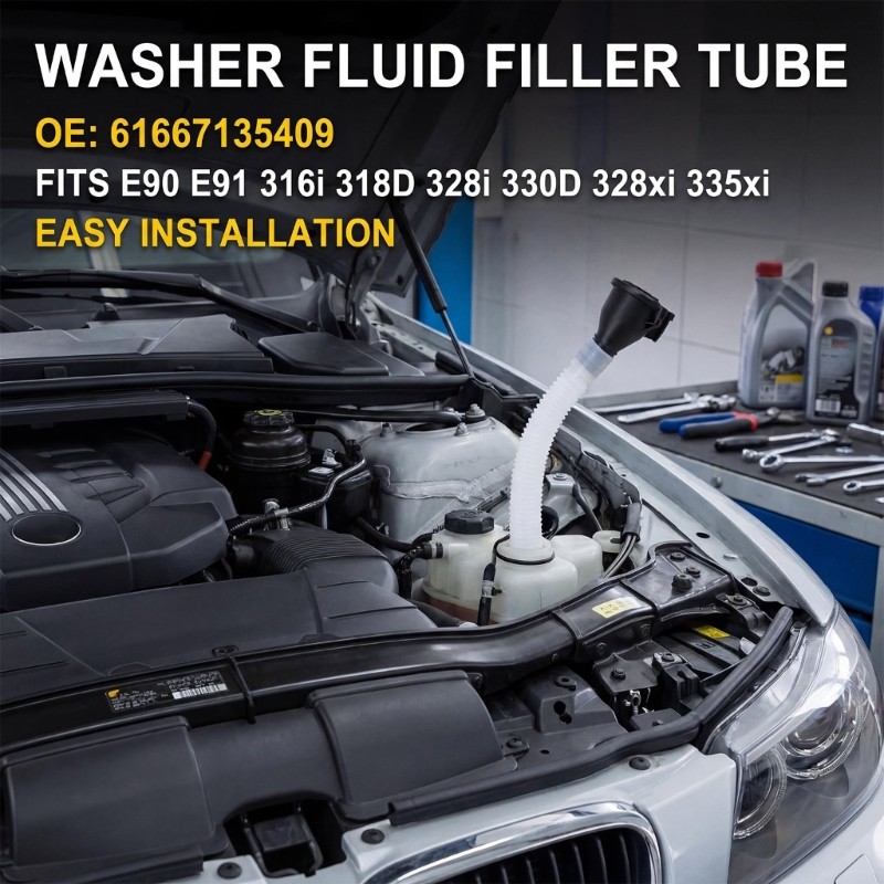 Easy to Install Plastic Windshield Filler Pipe 61667135409 for Washer Reservoir