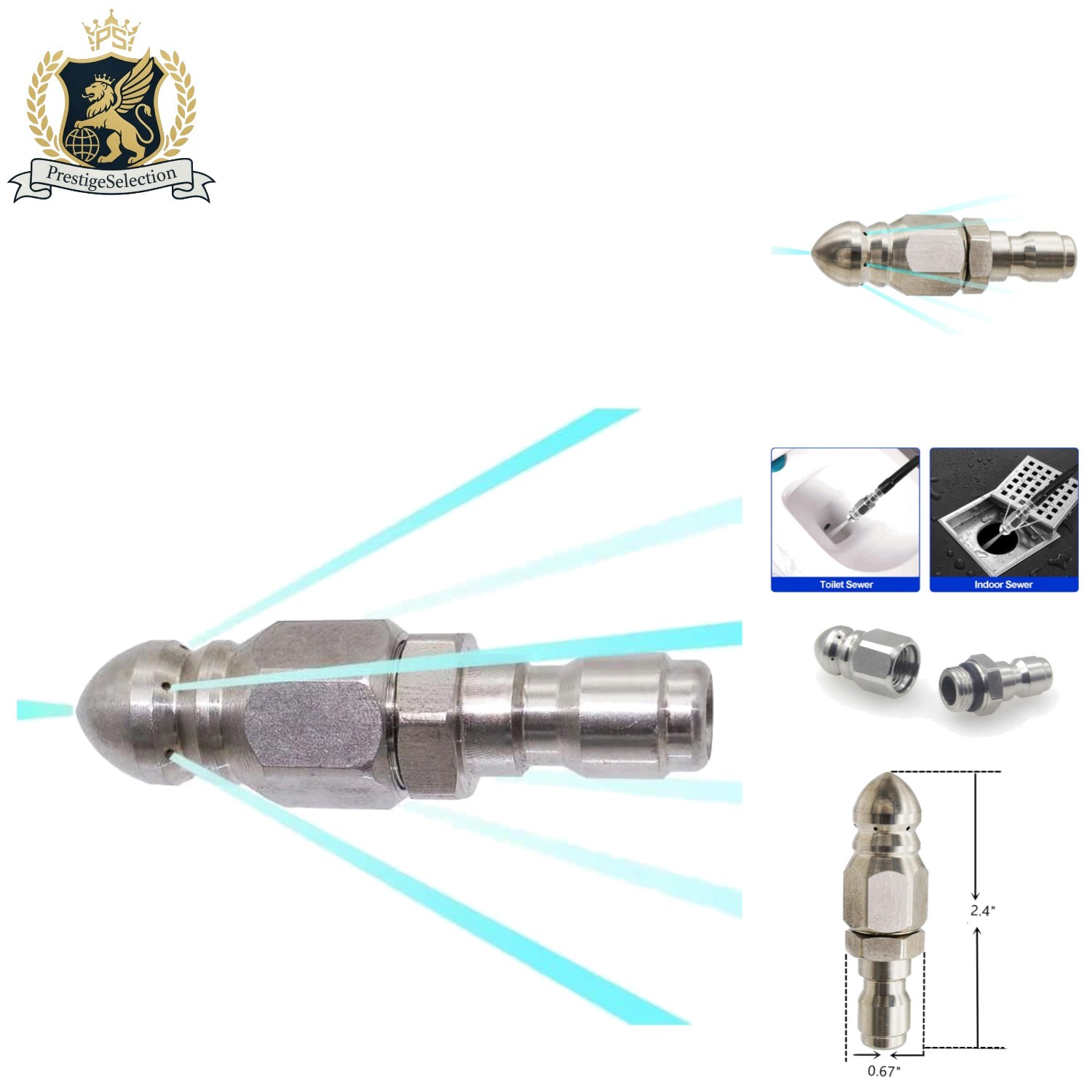 Efficient 1/4” Quick Connector Sewer Jetter for Pressure Washer Maintenance