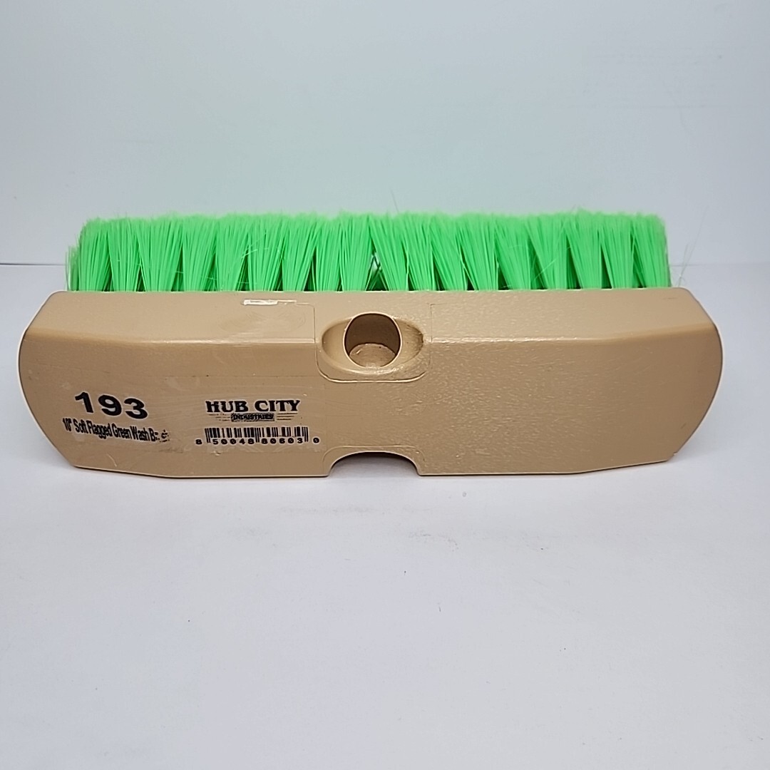 Hub City Industry 10- inch Car Wash Brush, Soft Nylon 10″ Wash, Green