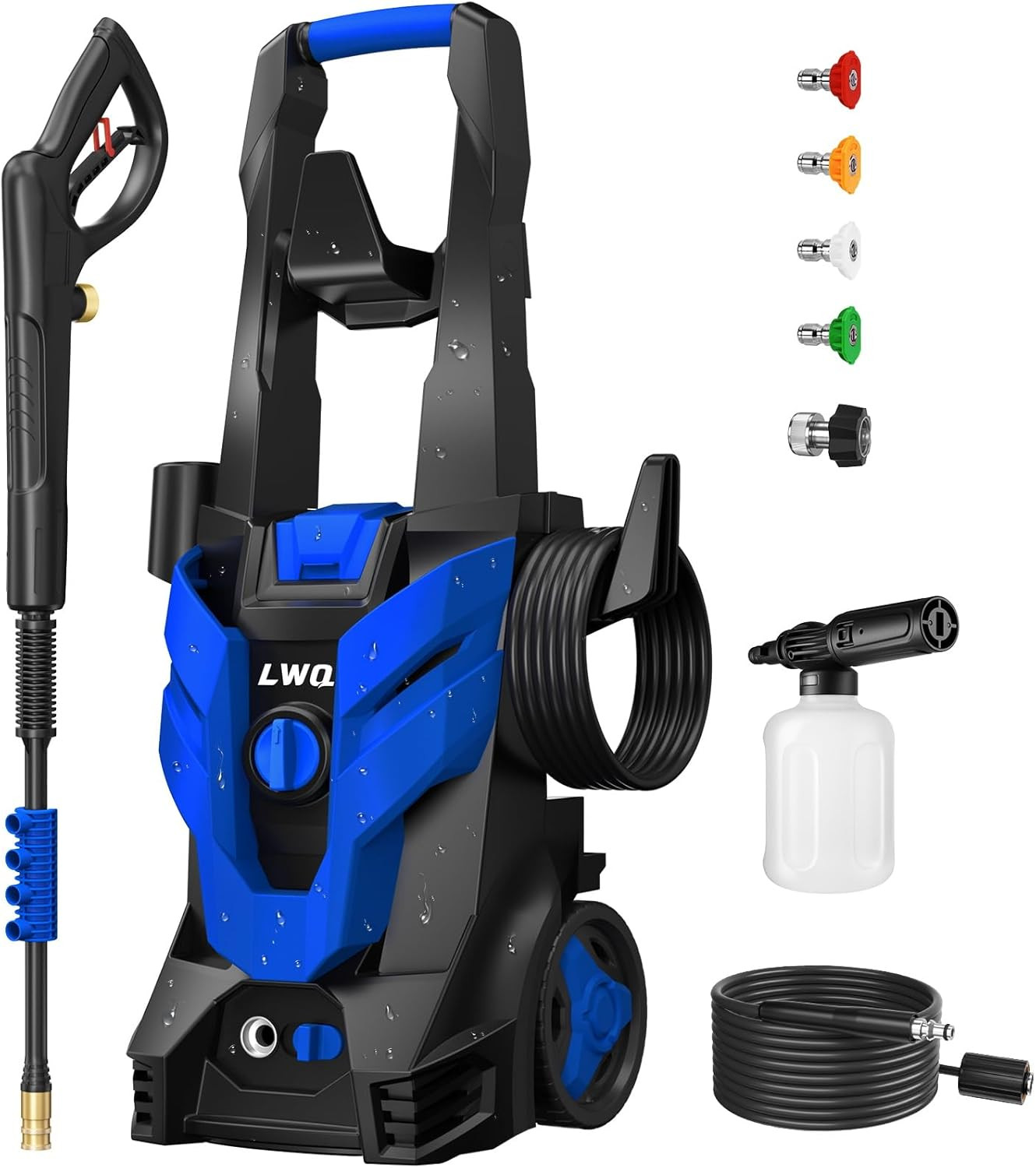 Pressure Washer, Power Washer with 4 Quick Connect Nozzles 1 Foam Cannon, High P