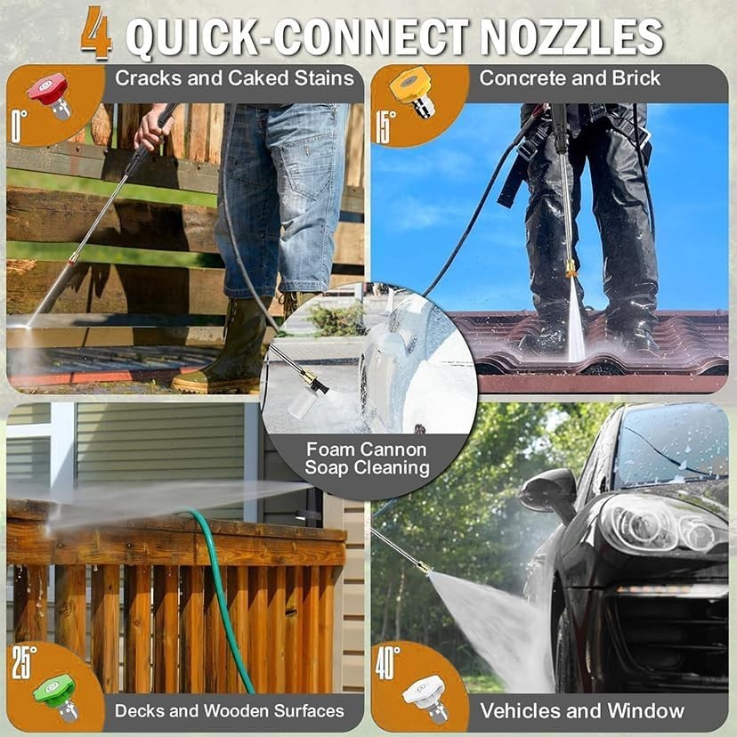 Yellow 5000PSI Power Washer for Cars, Patios, and More – Multi-Purpose Cleaning