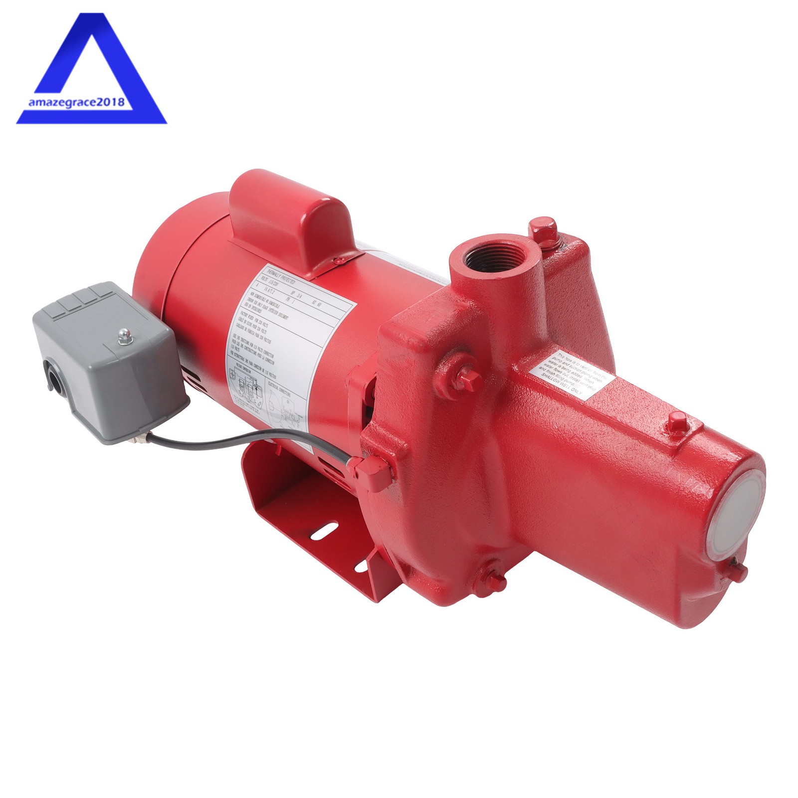 RJS-75-PREM Premium Cast Iron Shallow Well Jet Pump 3/4 HP 16 GPM Red 602207