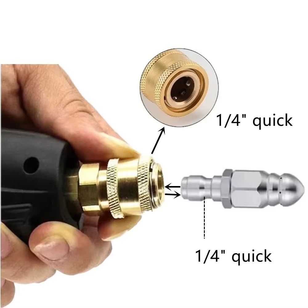 1Pc Stainless Steel High Pressure Water Jet Sprayer Drain Cleaning Nozzle Tool