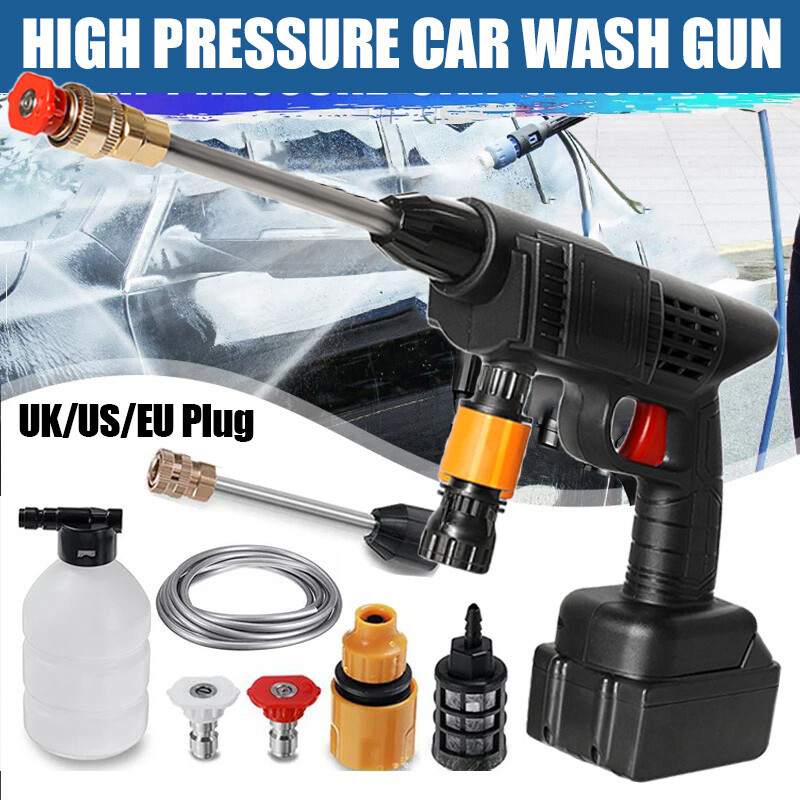 Cordless Electric High Pressure Car Washer Sprayer With Battery Cleaner Tool