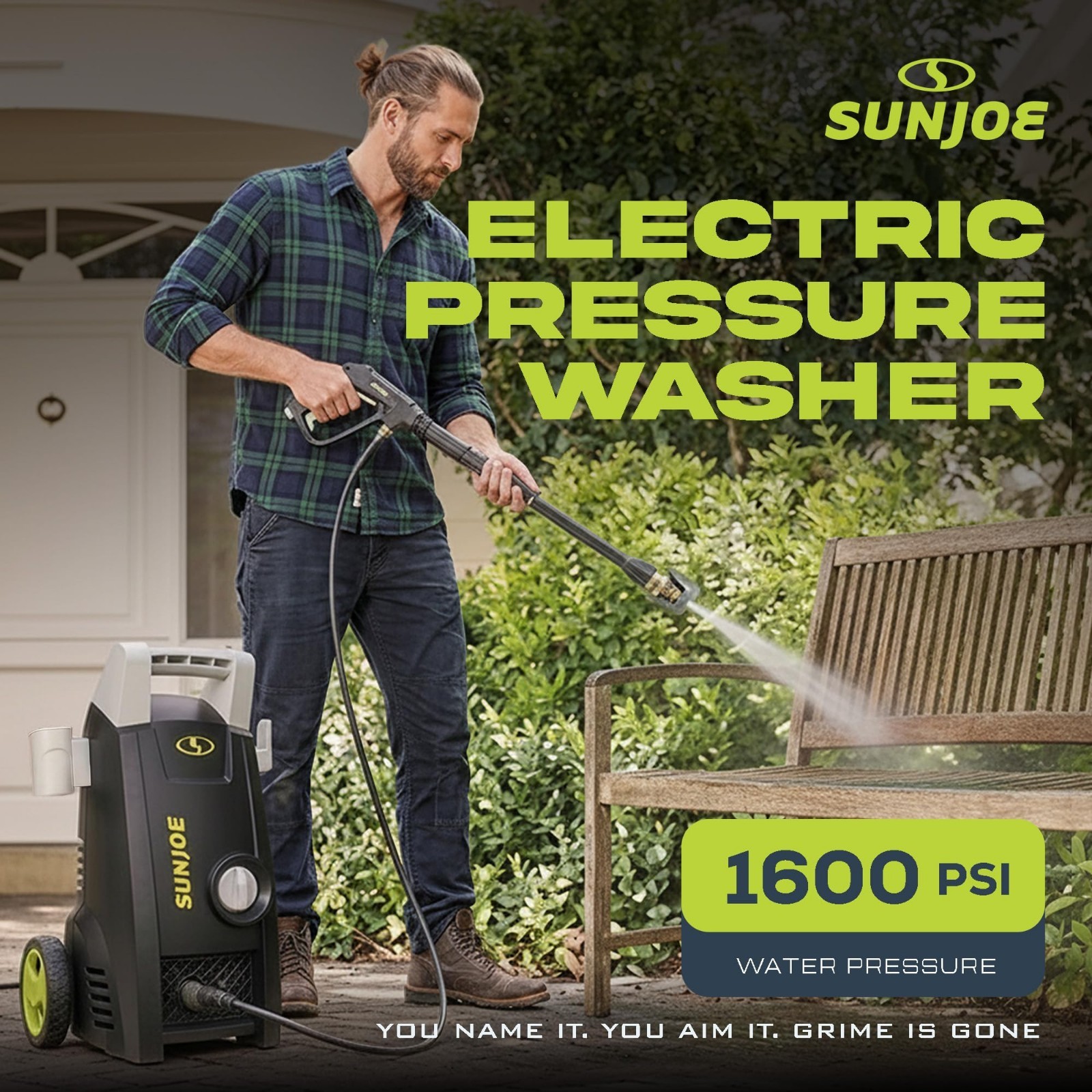 Electric Pressure Washer 11-Amp 1.1 GPM Portable Water Cleaner Adjustable Spray