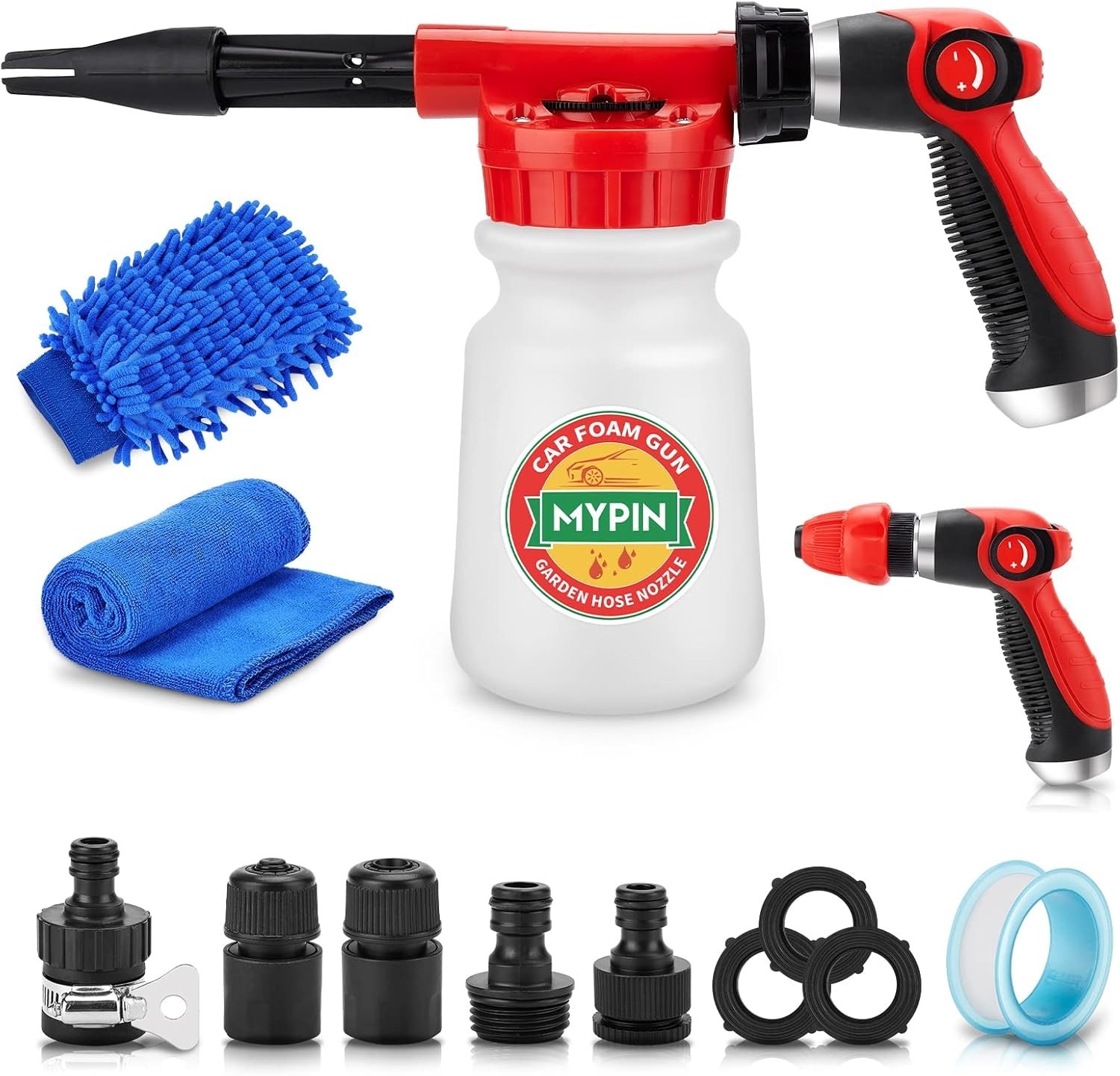 16 in 1 Car Wash Foam Gun Hose Sprayer with Quick Connect Garden Watering